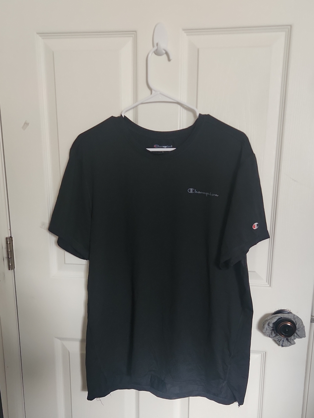 Champion Black Short Sleeve Crewneck Tee with Logo